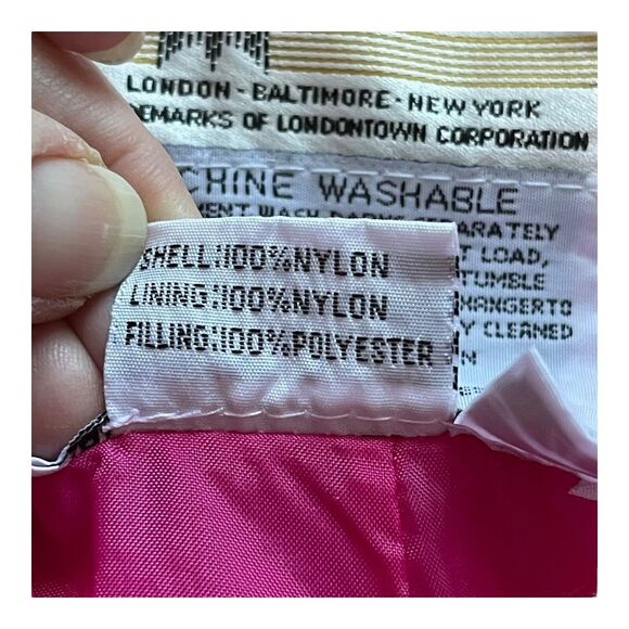 Vtg London Fog Girls Size 4 Pink Nylon Snow Bib Overalls W/Adjustable Straps - Picture 10 of 13